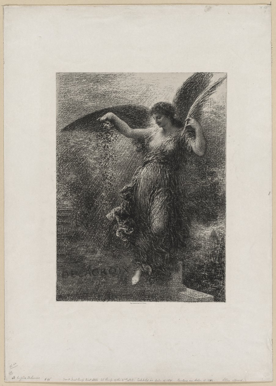 À Eugene Delacroix, 1890. od Ignace Henri Jean Fantin Latour