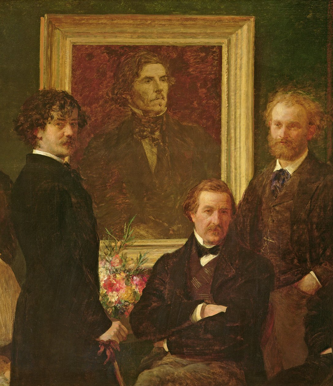 Pocta Delacroixovi, 1864 detail olej na plátně z 74954 od Ignace Henri Jean Fantin Latour