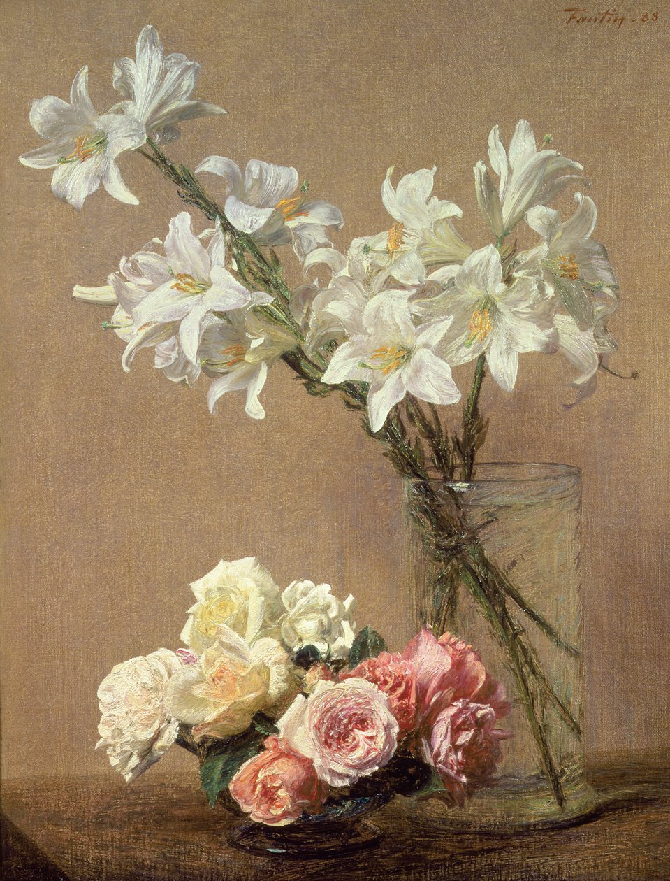 Lilie ve váze, 1888 od Ignace Henri Jean Fantin Latour
