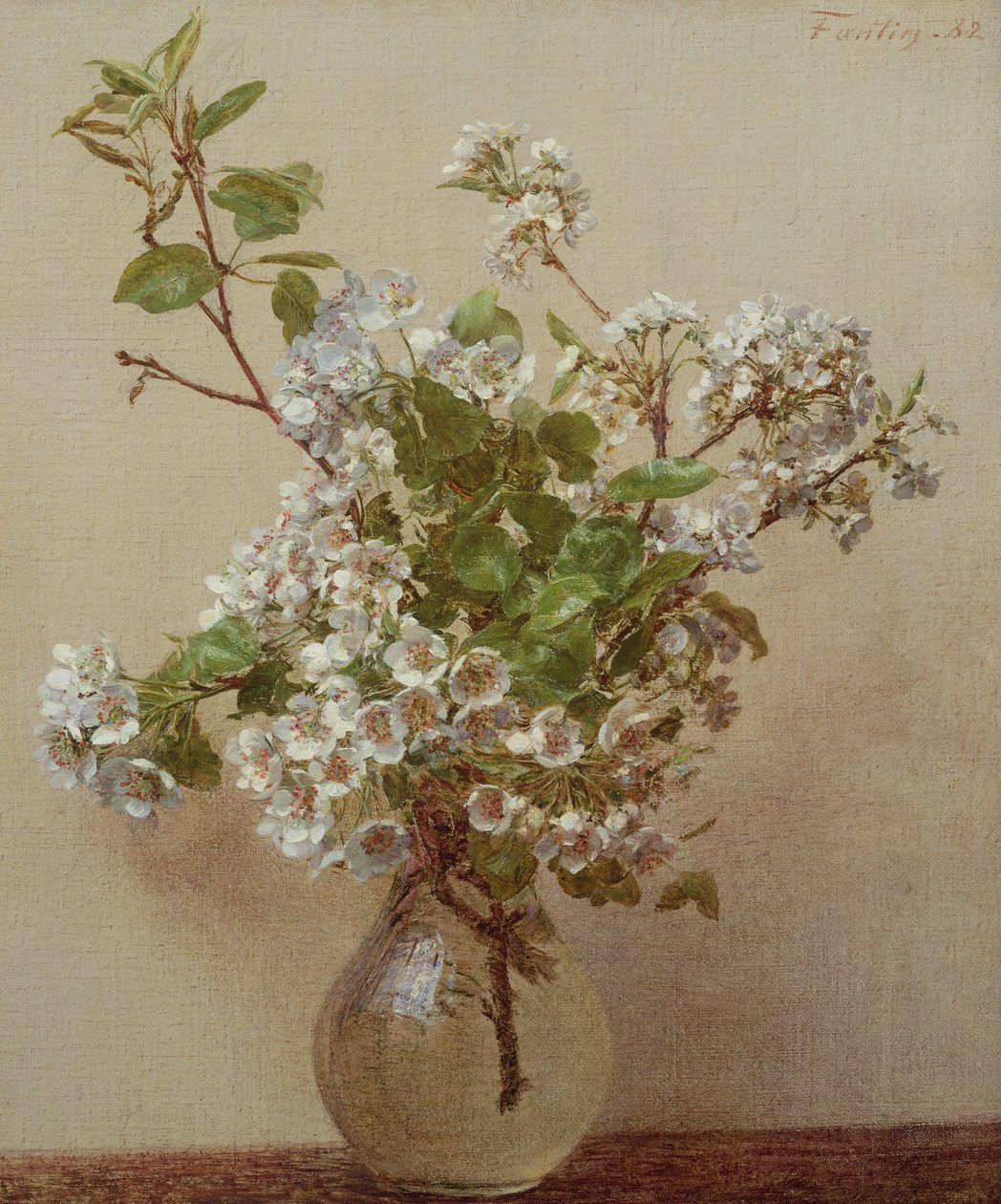 Hruškový květ, 1882 od Ignace Henri Jean Fantin Latour