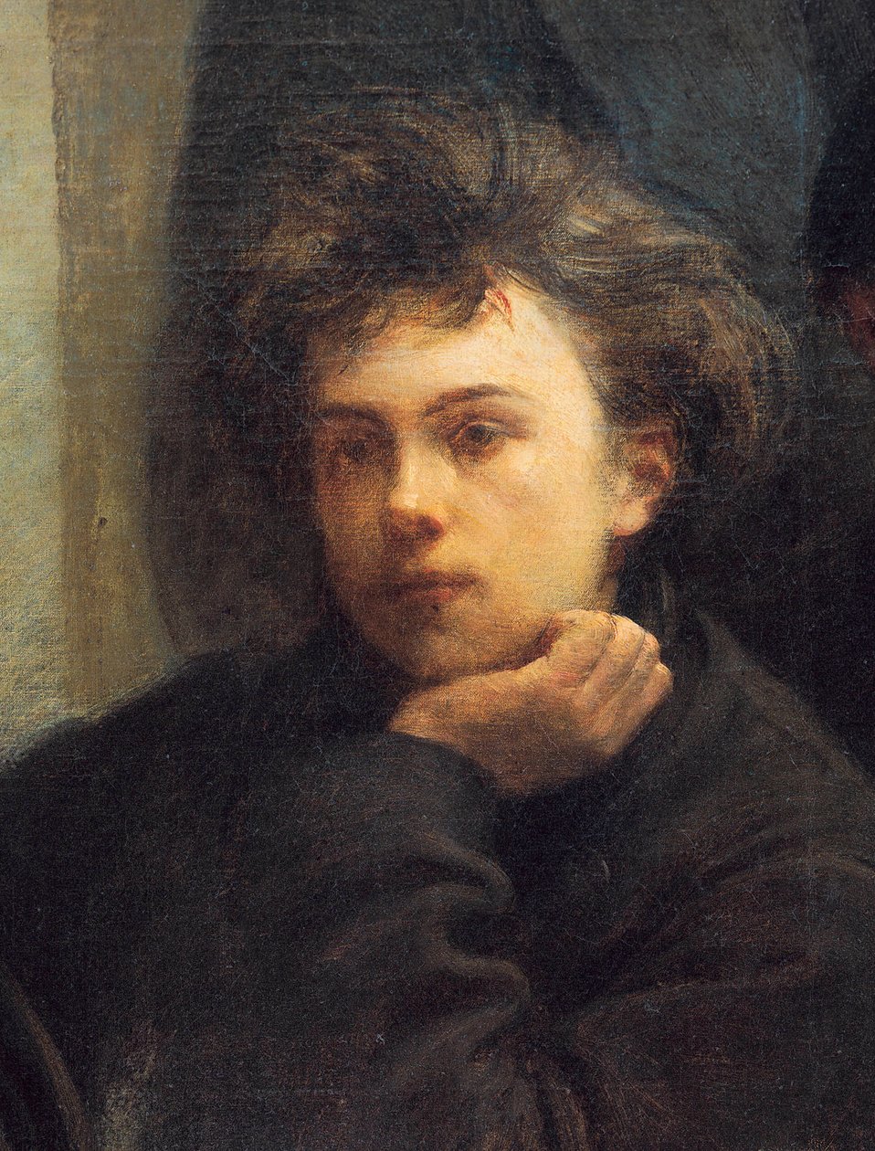 Portrét Arthura Rimbauda, detail z obrazu Rohový stůl od Ignace Henri Jean Fantin Latour