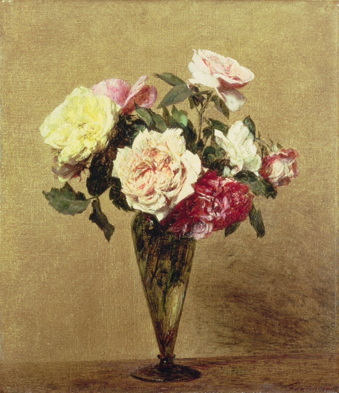 Růže ve váze, 1892 od Ignace Henri Jean Fantin Latour