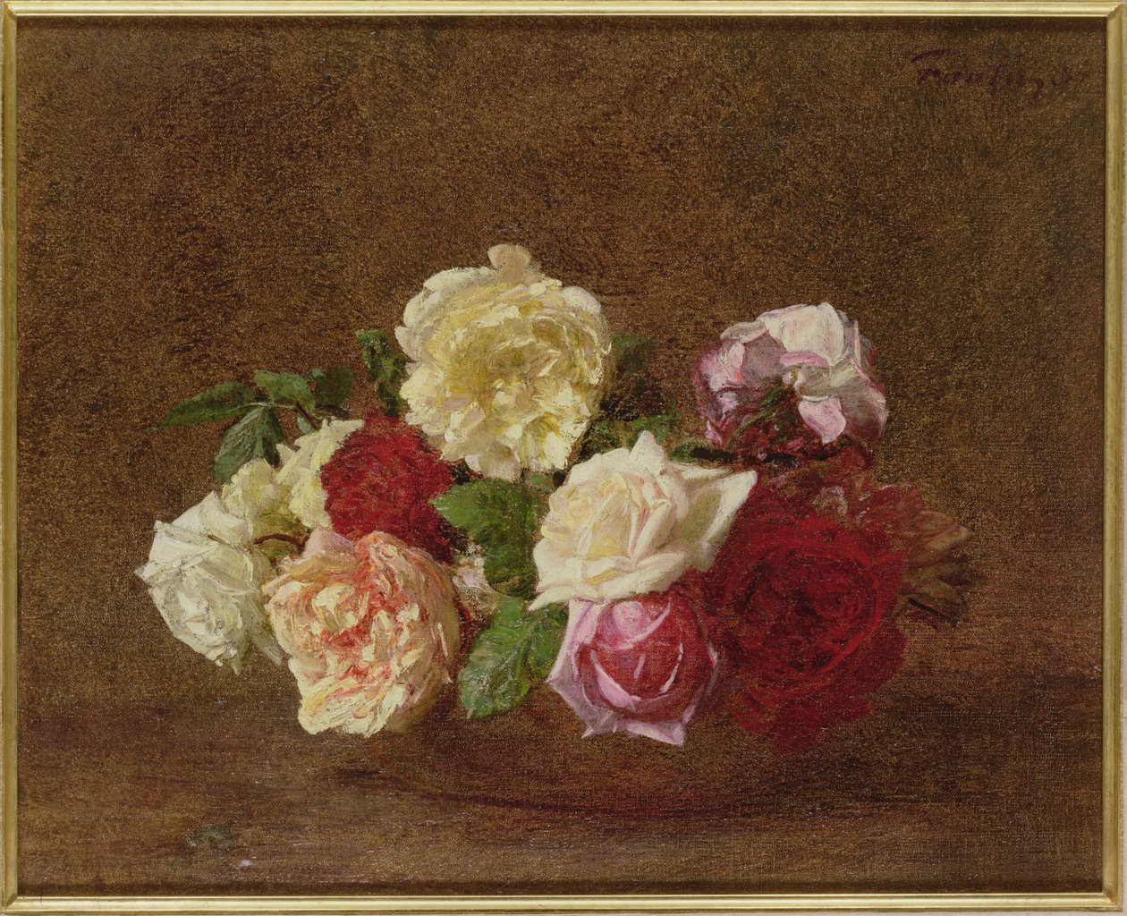 Růže v misce, 1884 od Ignace Henri Jean Fantin Latour