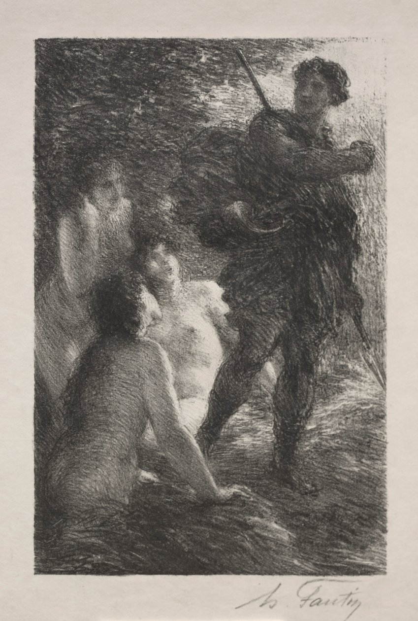 Siegfried a dcery Rýna. od Ignace Henri Jean Fantin Latour