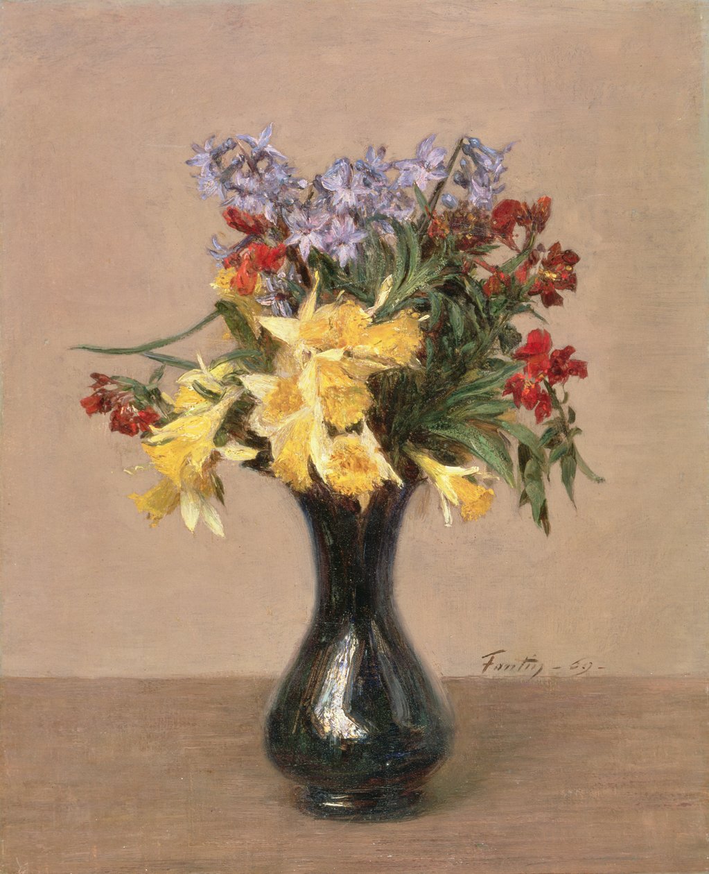 Jarní květiny, 1869 od Ignace Henri Jean Fantin Latour