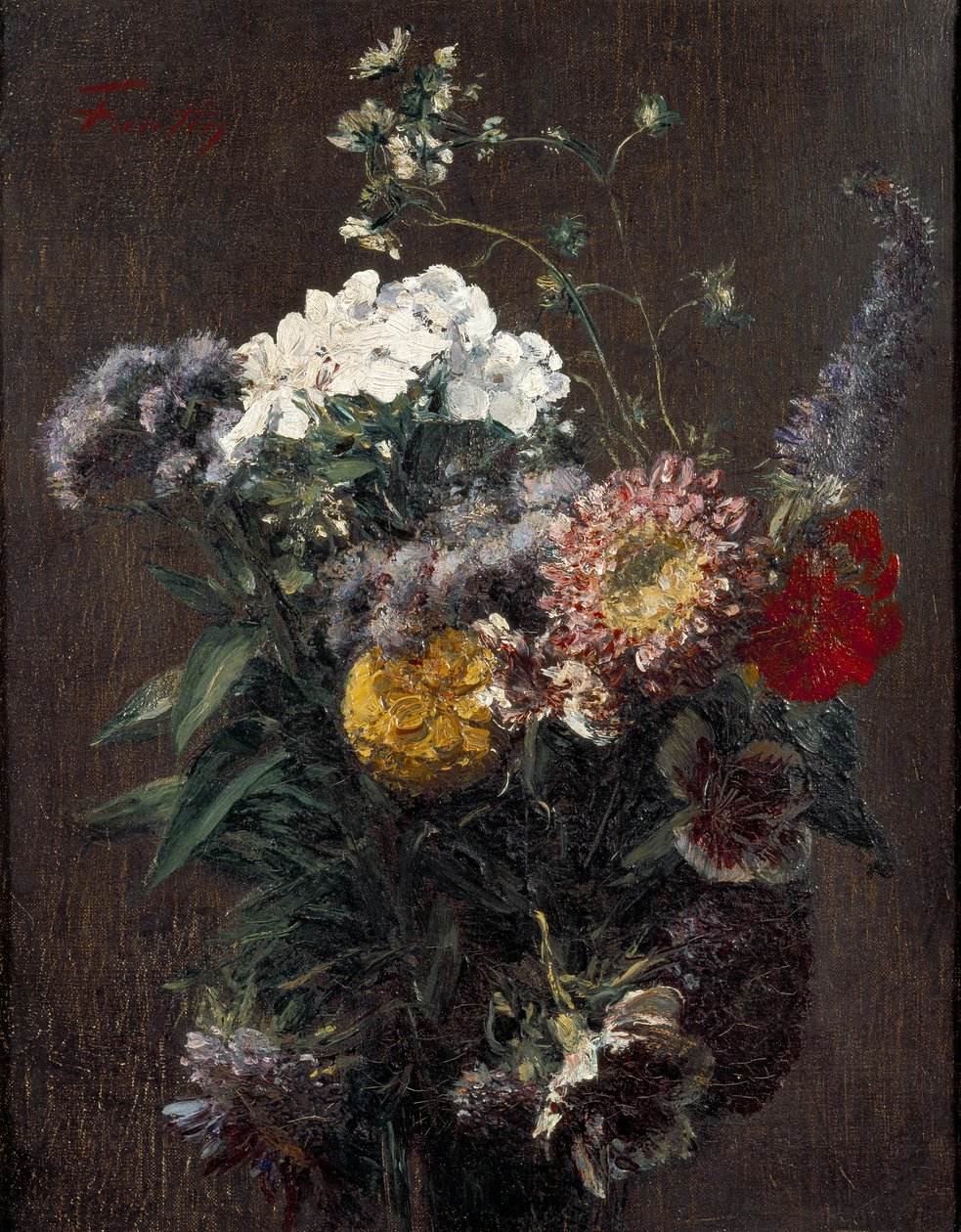 Zátiší: smíšené květiny od Ignace Henri Jean Fantin Latour