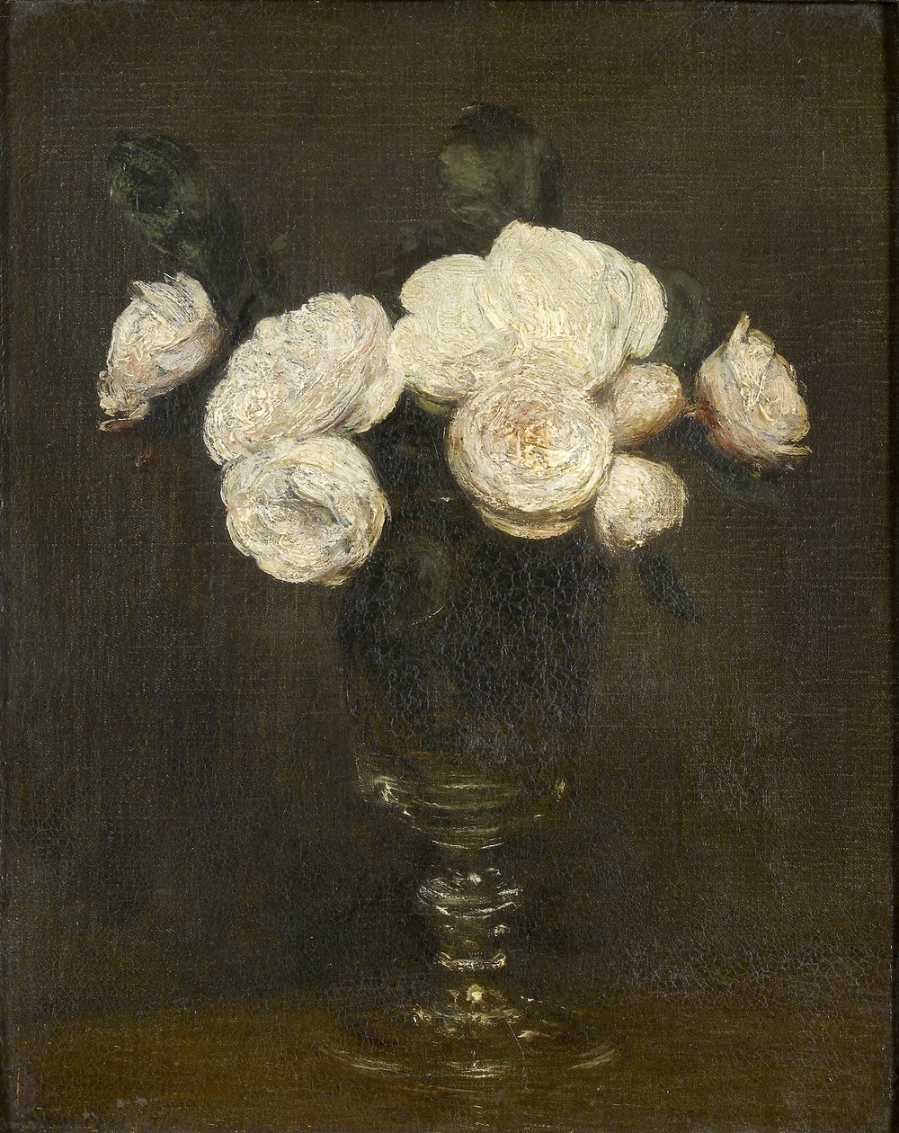 Zátiší Malmaison Roses, 19. století od Ignace Henri Jean Fantin Latour