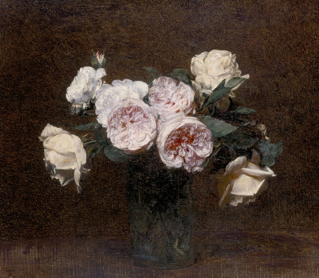 Zátiší: růžové, bílé a žluté růže, 1894 od Ignace Henri Jean Fantin Latour