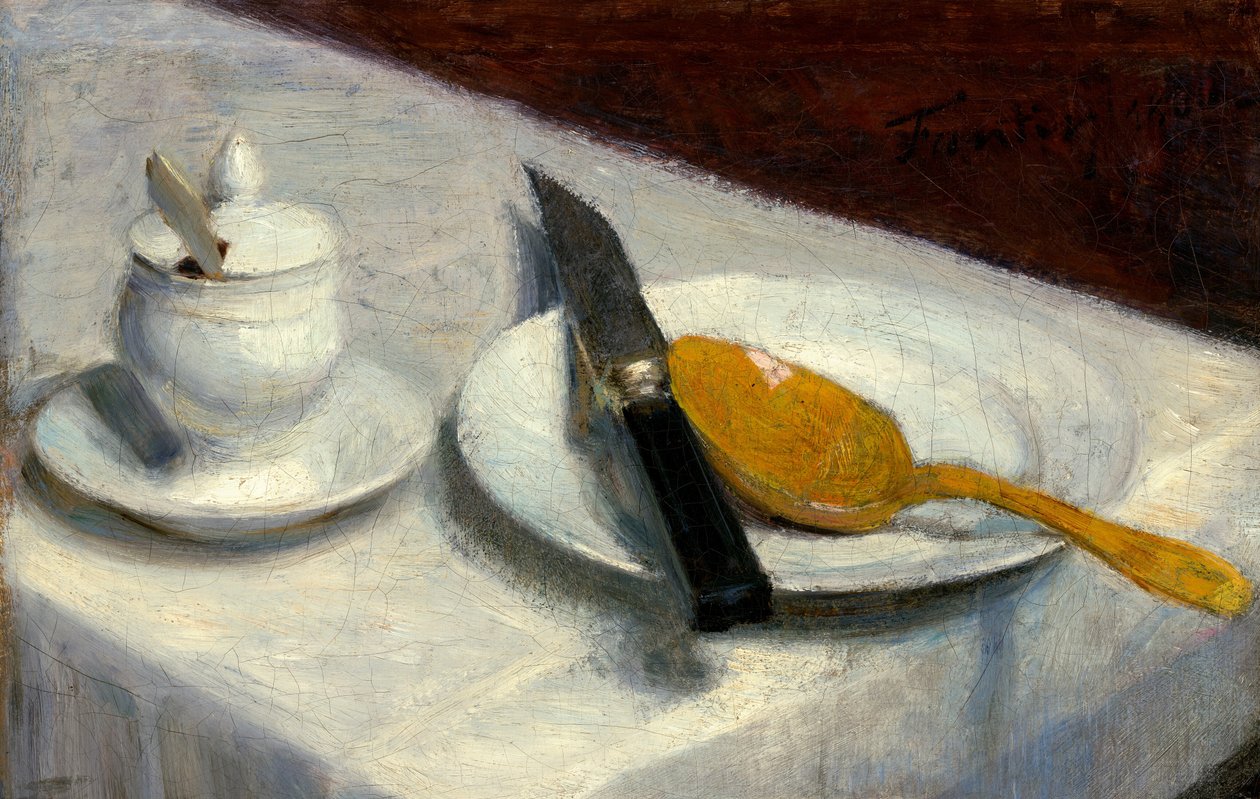 Zátiší s hořčičným hrncem od Ignace Henri Jean Fantin Latour
