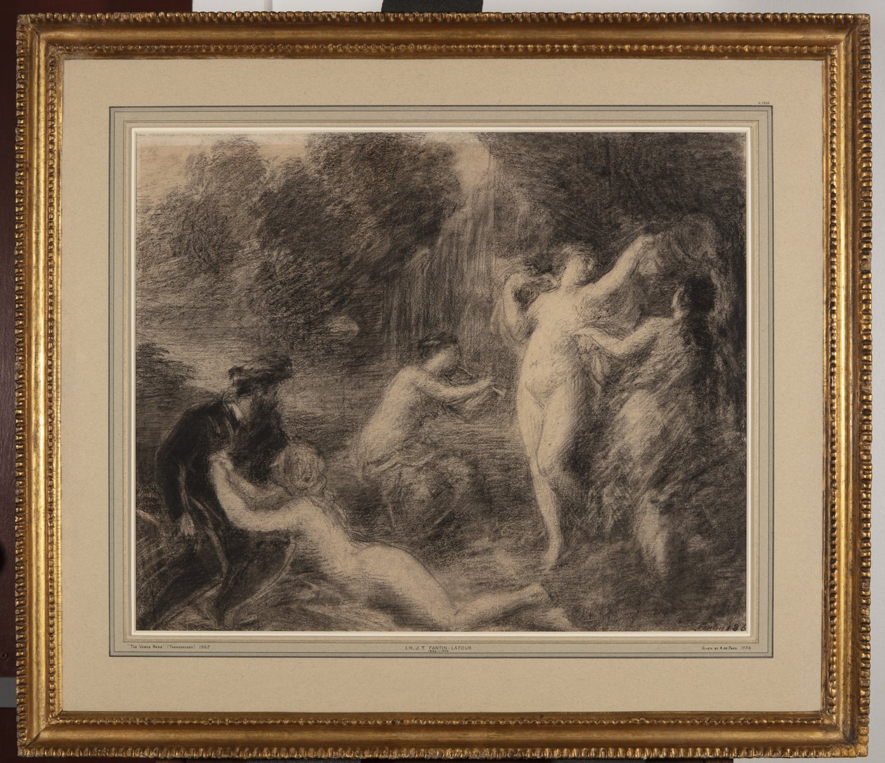 Tannhaüser au Venusberg (křída na papíře) od Ignace Henri Jean Fantin Latour