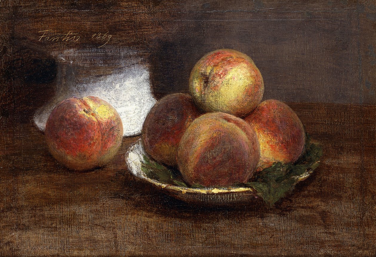 Mísa broskví; Rybářská mísa, 1869 od Ignace Henri Jean Fantin Latour