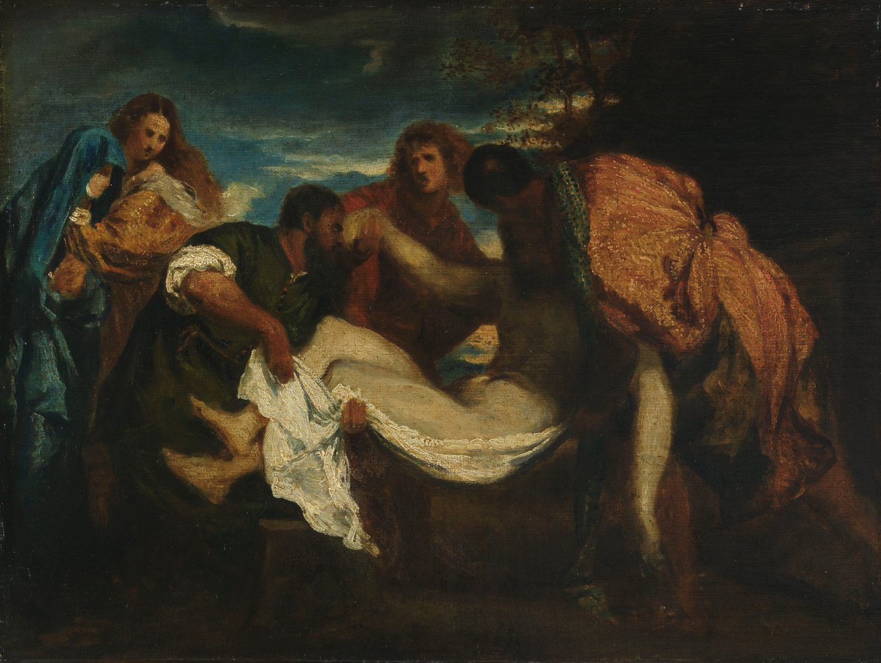 The Entombment (olej na plátně na millboard) od Ignace Henri Jean Fantin Latour