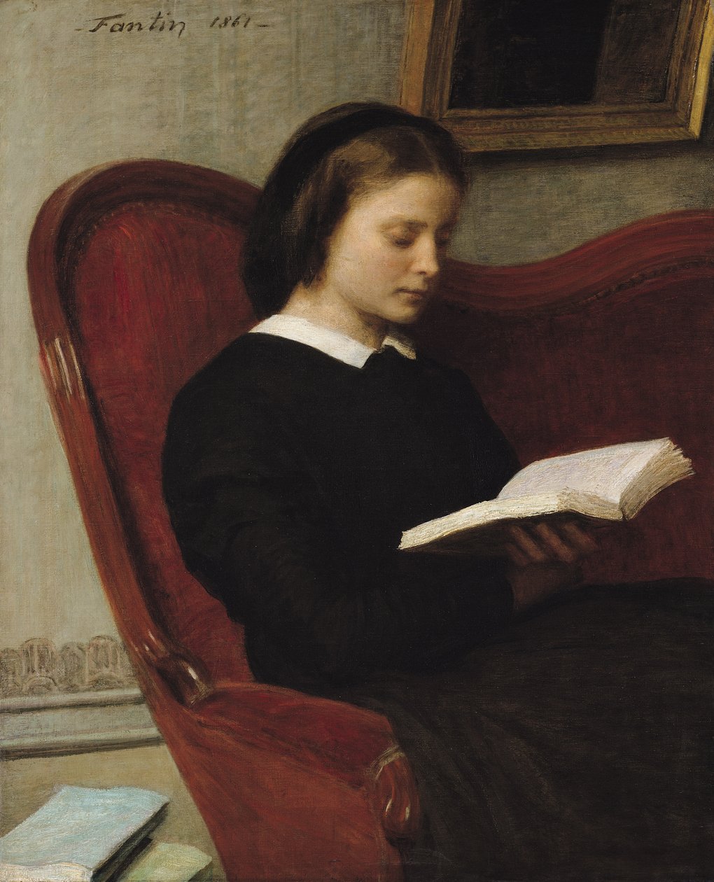 Čtenář, 1861 od Ignace Henri Jean Fantin Latour