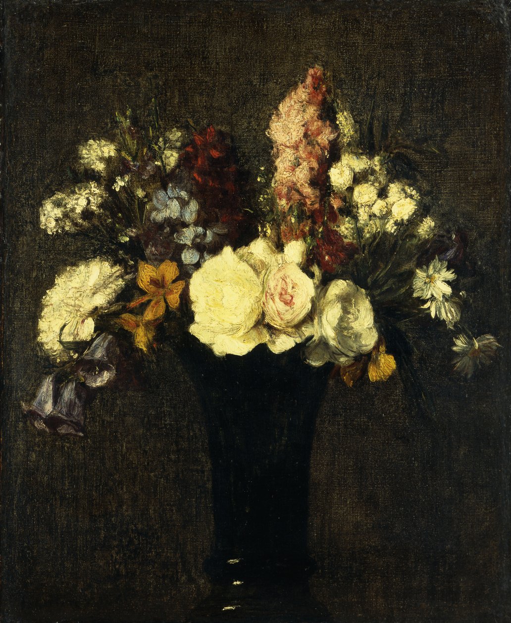 Váza s květinami; Váza s květinami, 1869 od Ignace Henri Jean Fantin Latour
