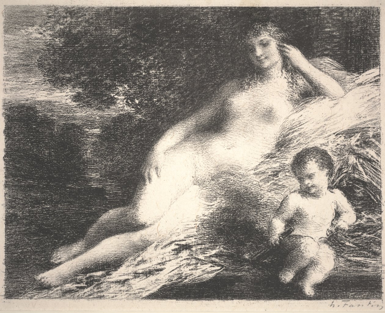 Venuše a Amor od Ignace Henri Jean Fantin Latour