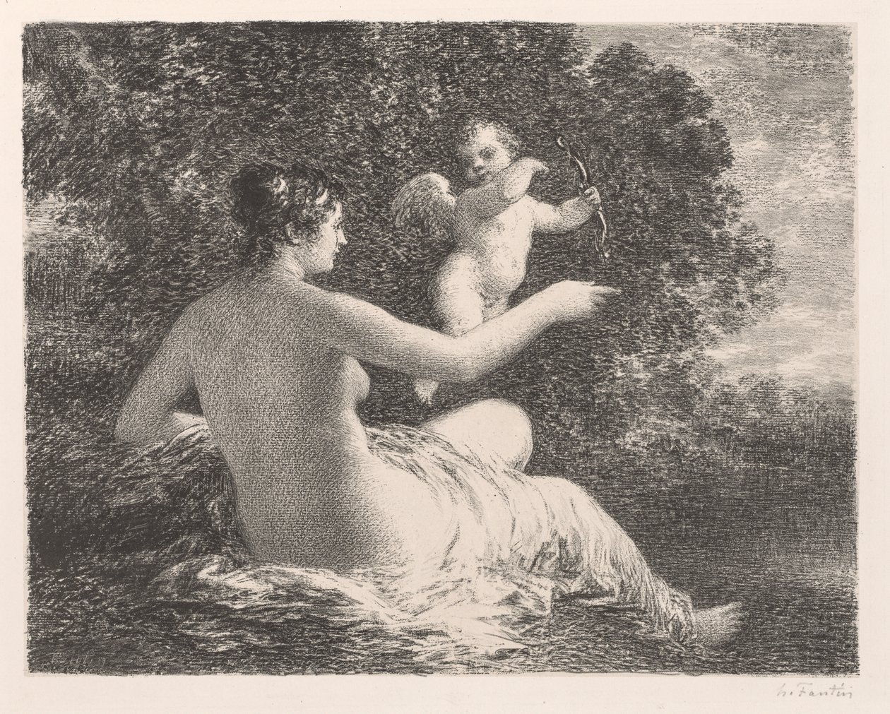 Venuše a Amor, 1896. od Ignace Henri Jean Fantin Latour