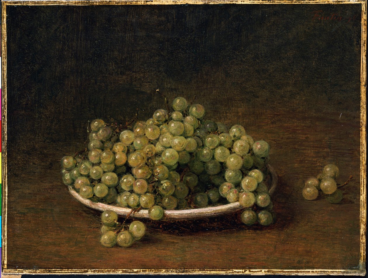 Bílé hrozny na talíři od Ignace Henri Jean Fantin Latour