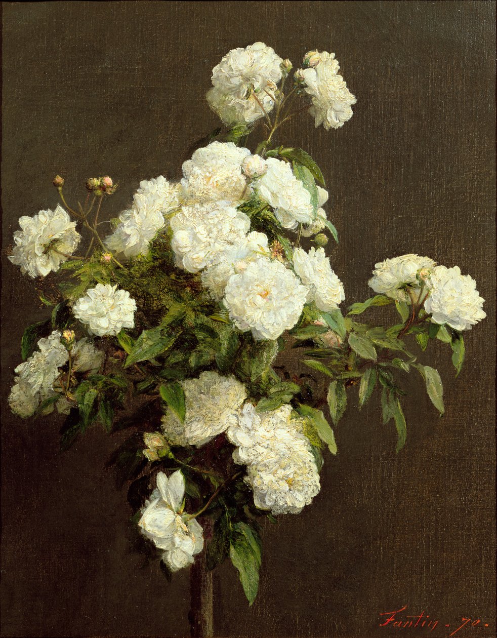 Bílé růže, 1870 od Ignace Henri Jean Fantin Latour