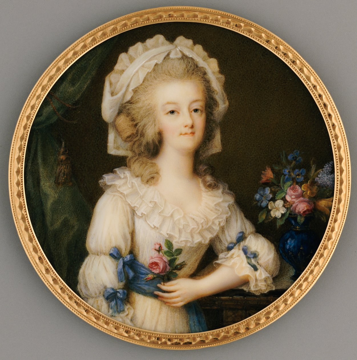 Krásná a důležitá miniatura královny Marie-Antoinetty, kolem 1780-85 od Ignace Jean Victor Campana