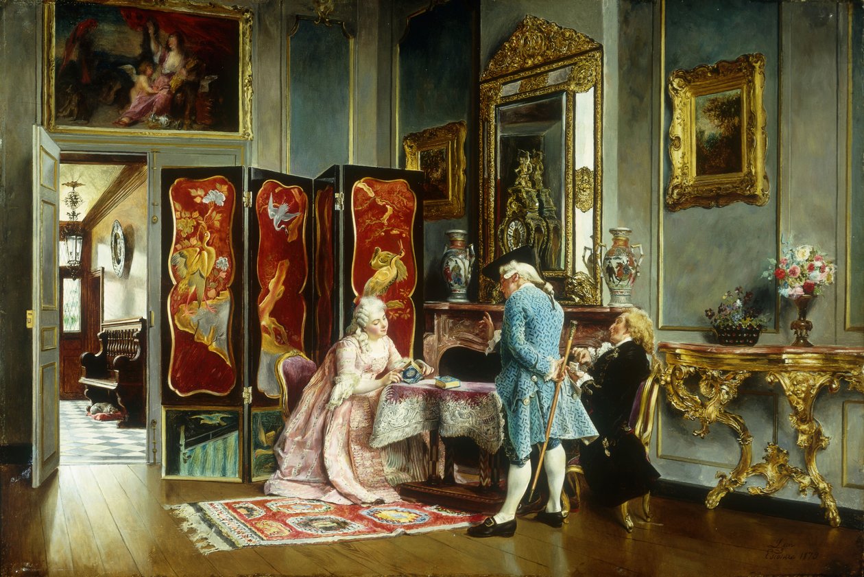Postavy v elegantním interiéru, 1879 od Ignacio Leon y Escosura