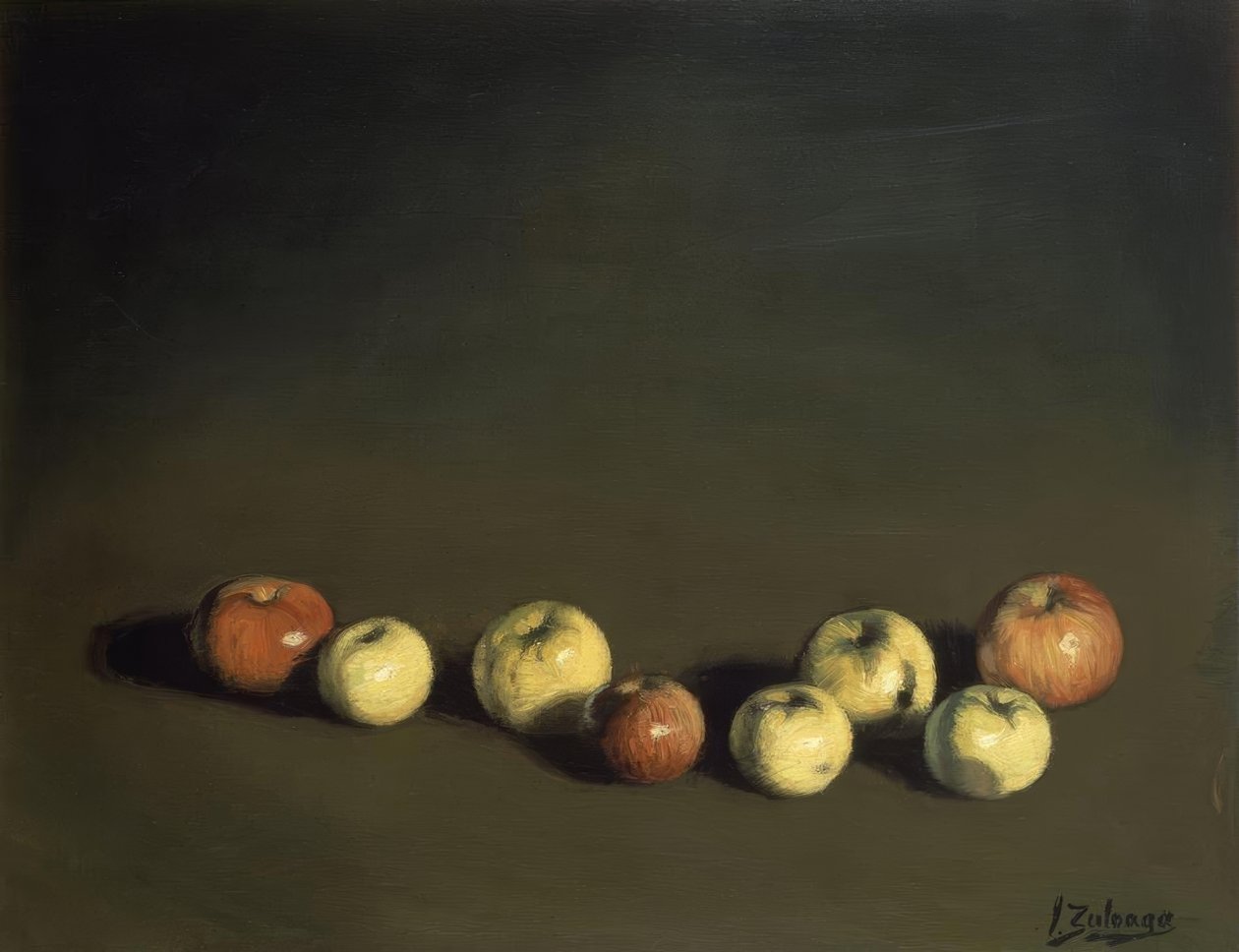 ZÁTIŠÍ OMI JABLKA – 1944 – OLEO / LOENZO – 37 X 72 CM od Ignacio Zuloaga y Zabaleta