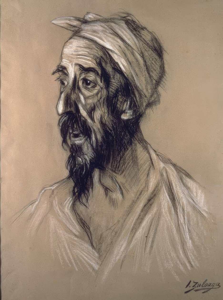 ZRANĚNÝ QUIXOTE - MALOVÁNÍ A UHLÍ 1906 - ŠPANĚLSKÝ EXPRESSIONISMUS od Ignacio Zuloaga y Zabaleta
