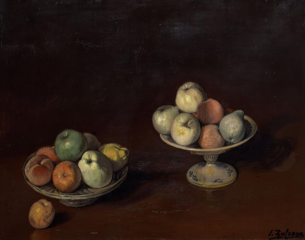 MISKA NA OVOCE A TALÍŘ JABLKA - O / L - 69X88 CM od Ignacio Zuloaga y Zabaleta