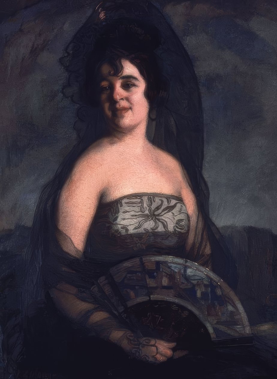 DÁMA FANOUŠKU - OLEO PLÁTNO - 103 × 82 CM od Ignacio Zuloaga y Zabaleta