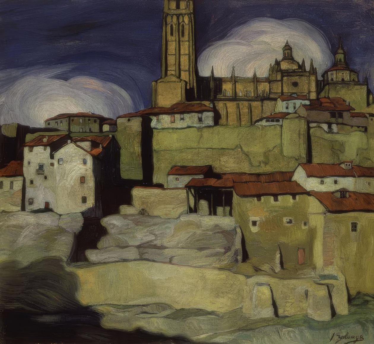 Segovijská katedrála - 1909 - olej na plátně - 92 × 99 cm od Ignacio Zuloaga y Zabaleta