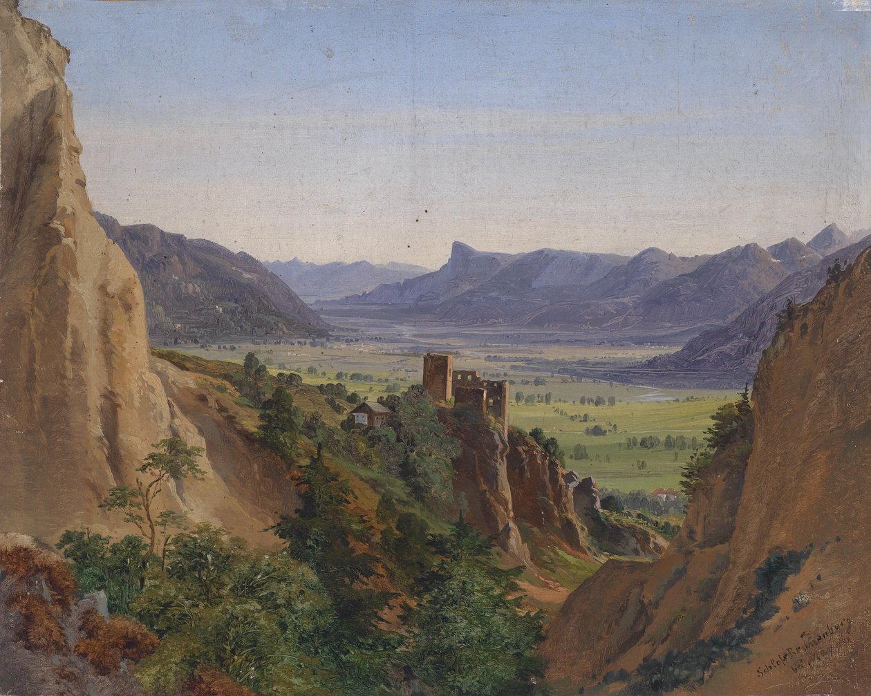 Pohled na Brunnenburg poblíž Merana a údolí Adige od Ignaz Dorn