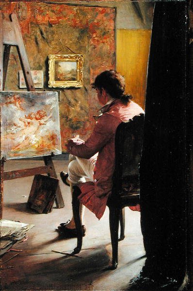 Malíř, kolem roku 1883 (olej na desce) od Ignaz Marcel Gaugengigl
