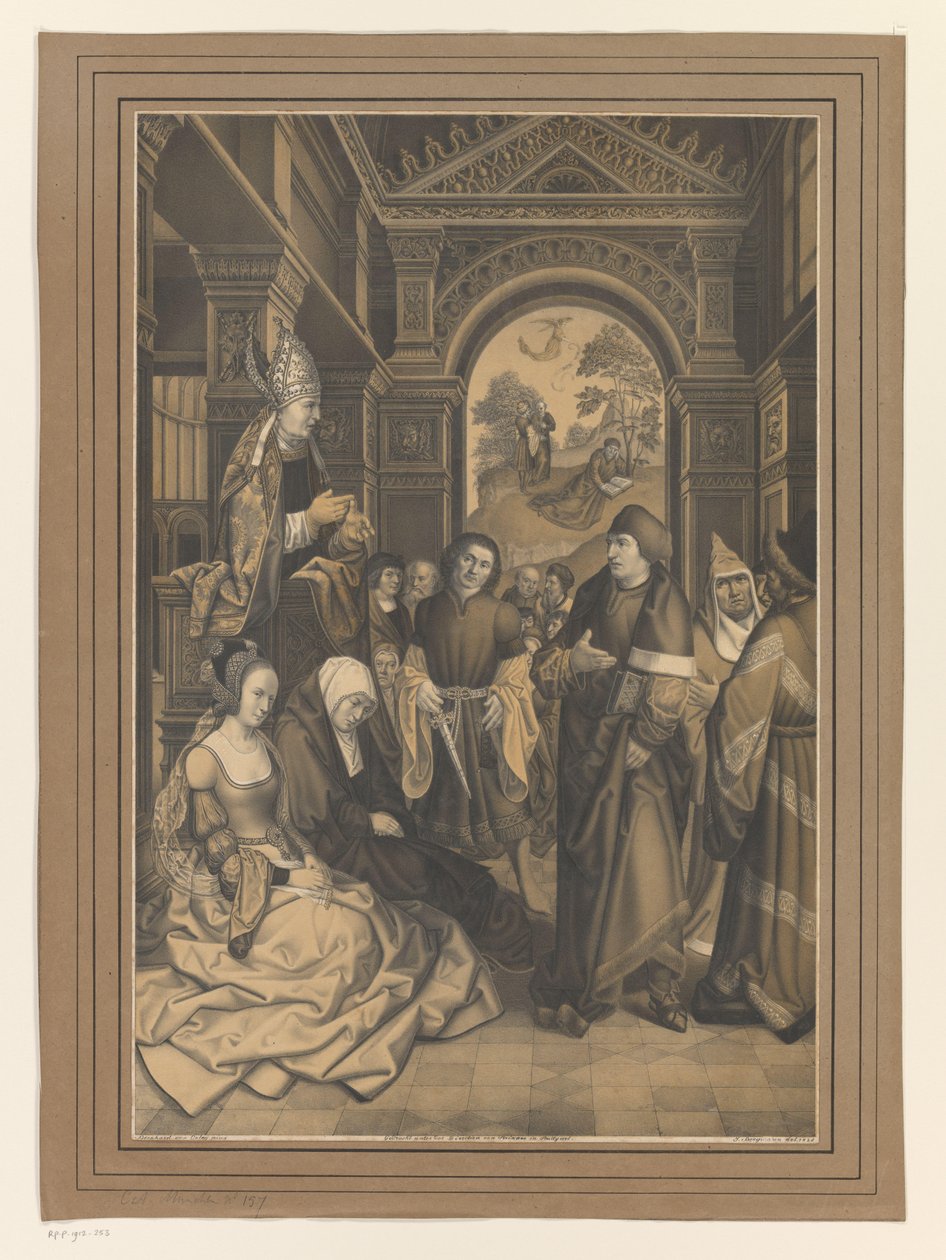 Svatý Norbert káže nevěřícímu Tanchlinovi Díla ze sbírky bratří Boisserée (název série) Galerie des Frères Boisserée (název série) od Ignaz Bergmann