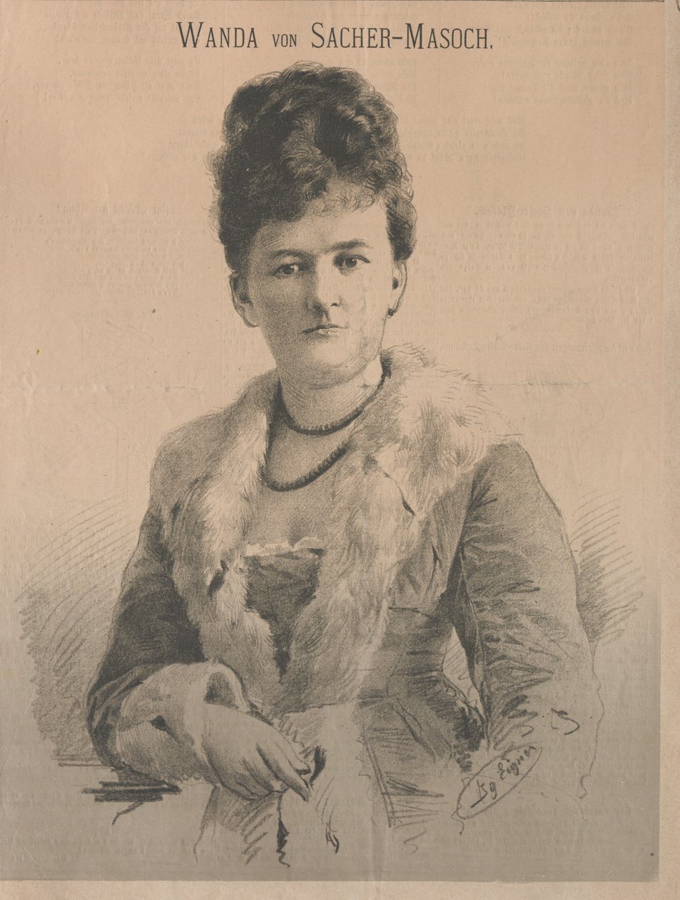 Spisovatelka Wanda von Sacher-Masoch, rozená Angelika Aurora Rümelin, 1879. od Ignaz Eigner