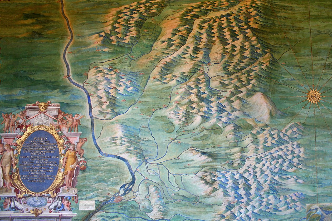 mapa Avignonu a Comtat Venaissin od Ignazio Danti