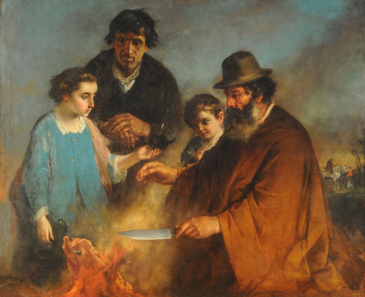 The Roast, c.1871 (olej na plátně) od Ignazio Manzoni