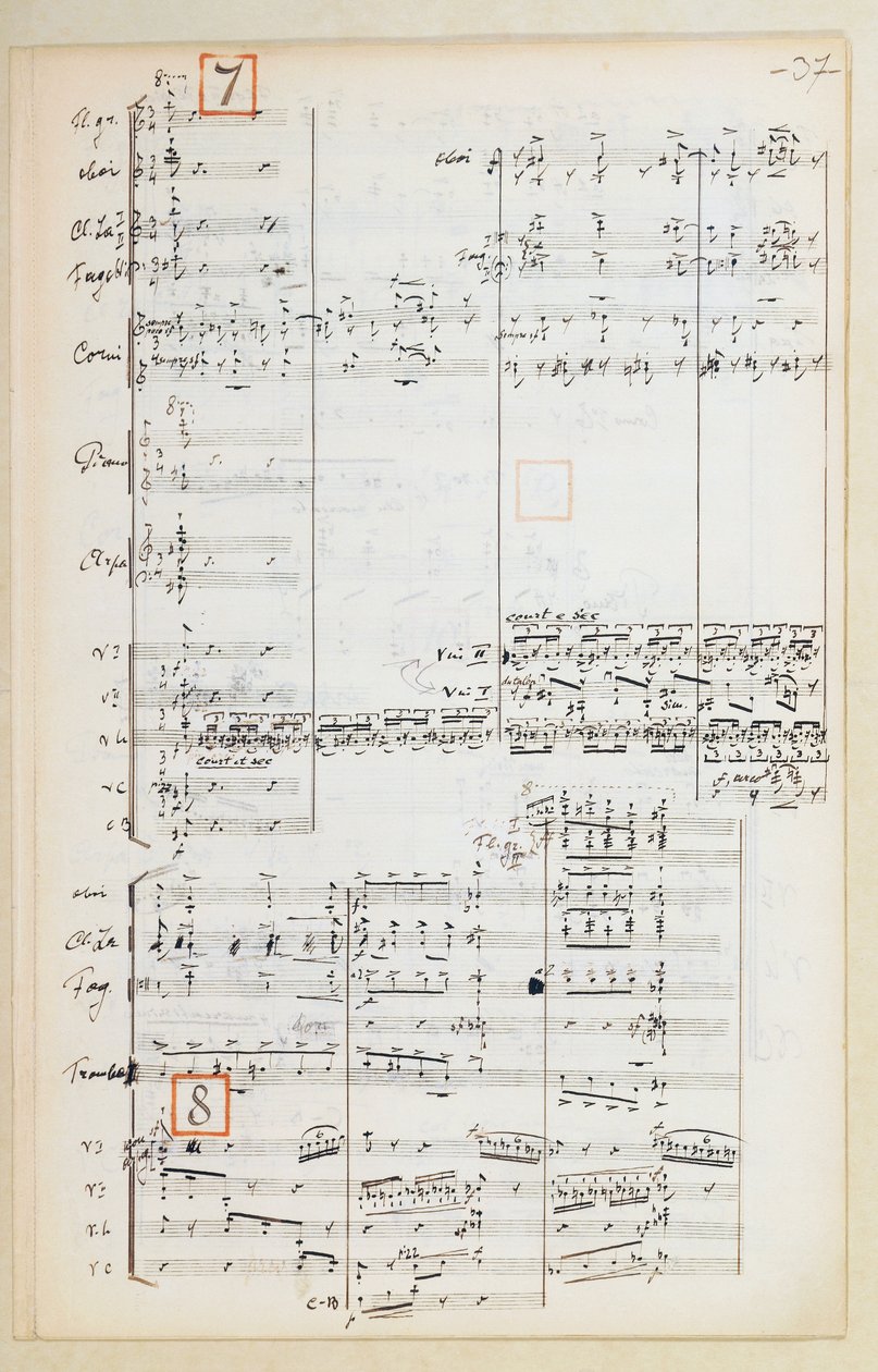 Rukopis partitury s redukovanou orchestrální suitou k Ptáku Ohnivákovi od Igora Stravinského (1882-1971) od Igor Stravinsky