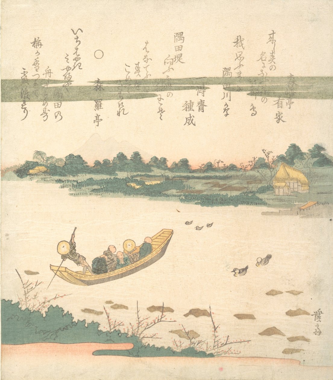 Trajekt přes řeku Sumida, ca. 1840. od Ikeda Eisen