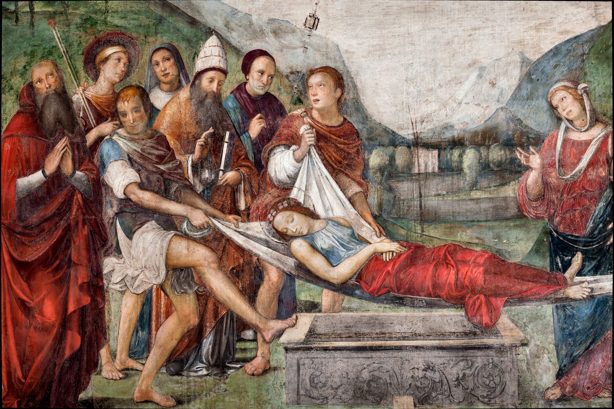 Pohřeb sv. Cecile, detail od Il  Francia