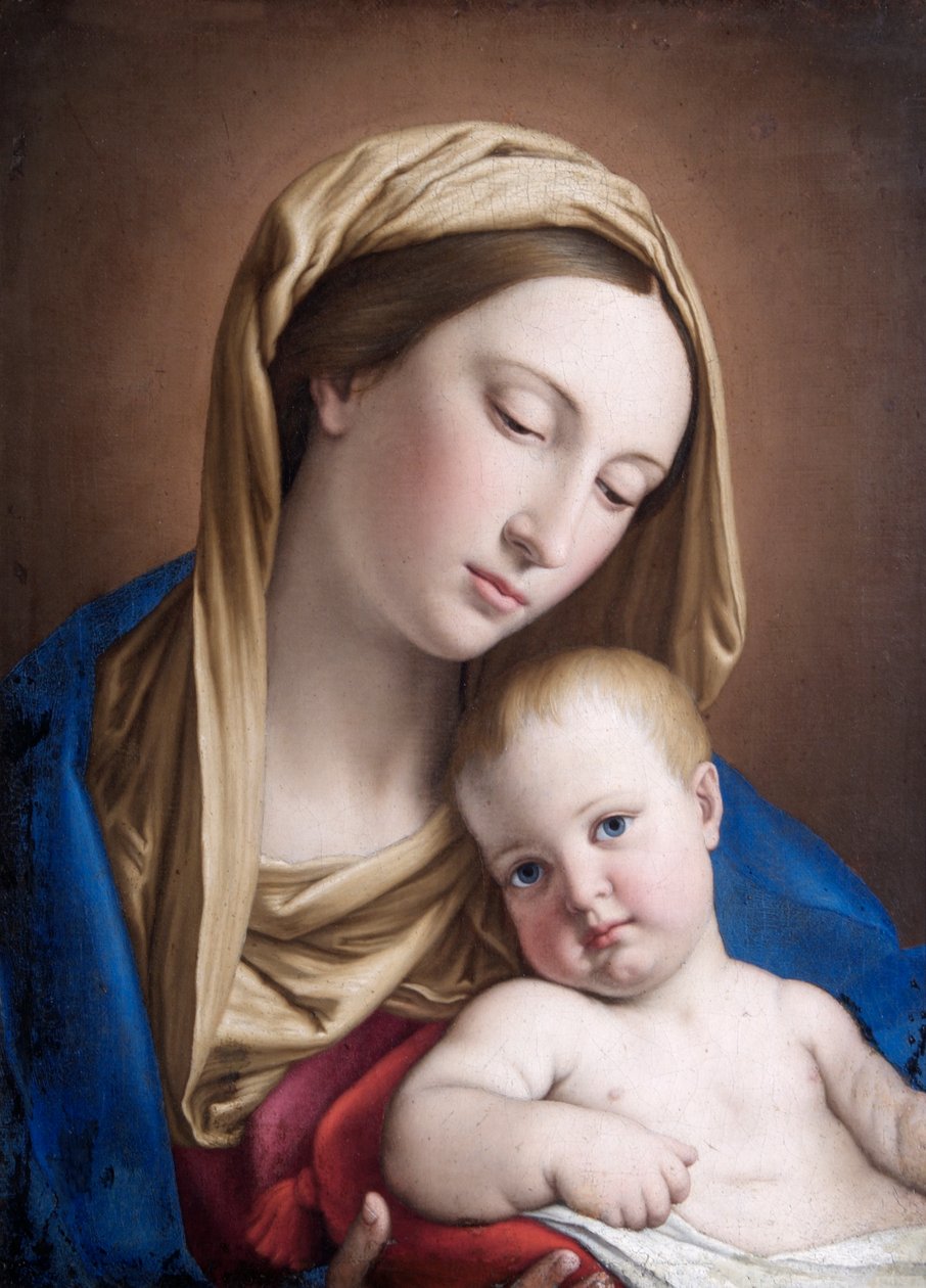 Panna a dítě (olej na plátně) od Il (1609 85) Sassoferrato
