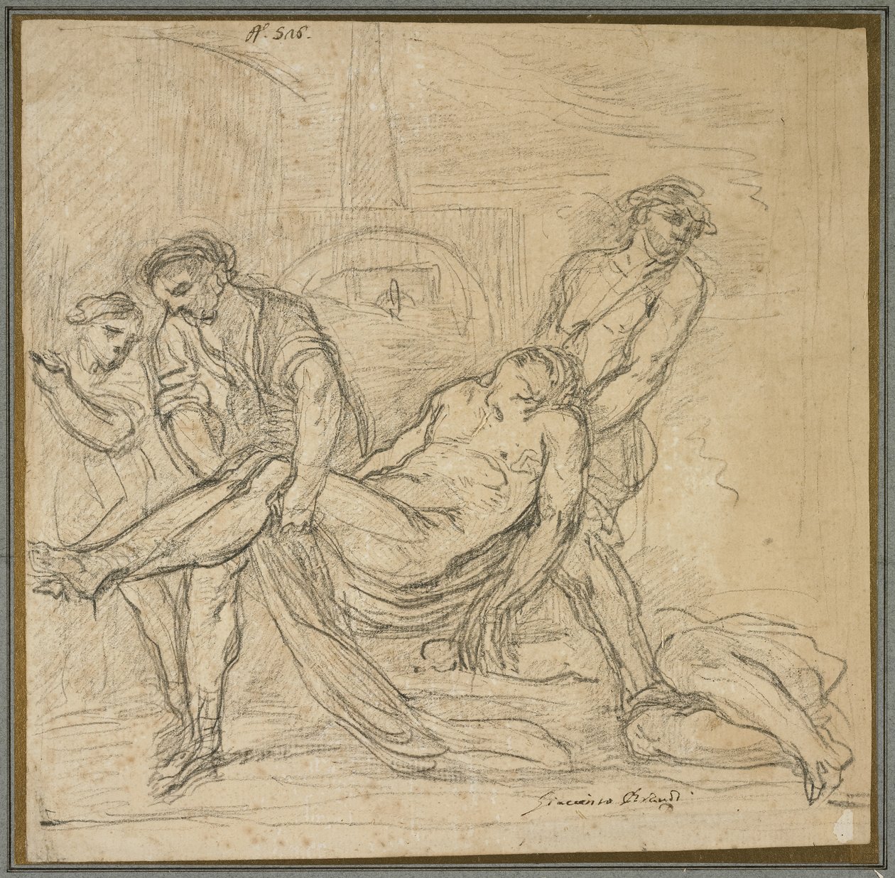 Svatý Abdon a svatý Sennen pohřbí křesťanské mučedníky, 1653-1657 od Il and Brueghel, Abraham Borgognone