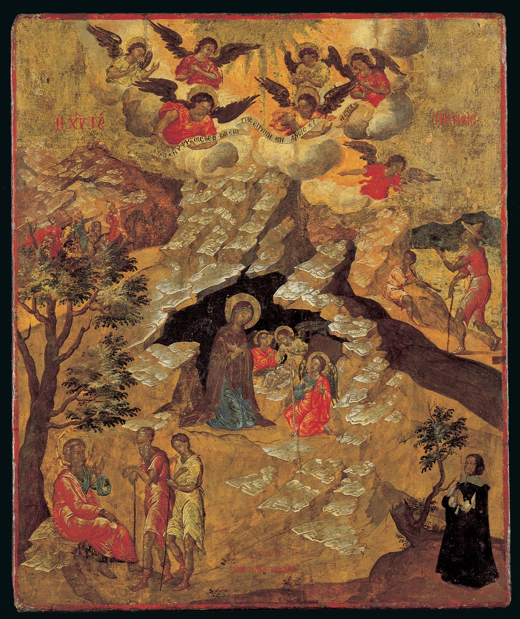 Narození Páně, 1658 (vaječná tempera na panelu) od Ilias Moskos