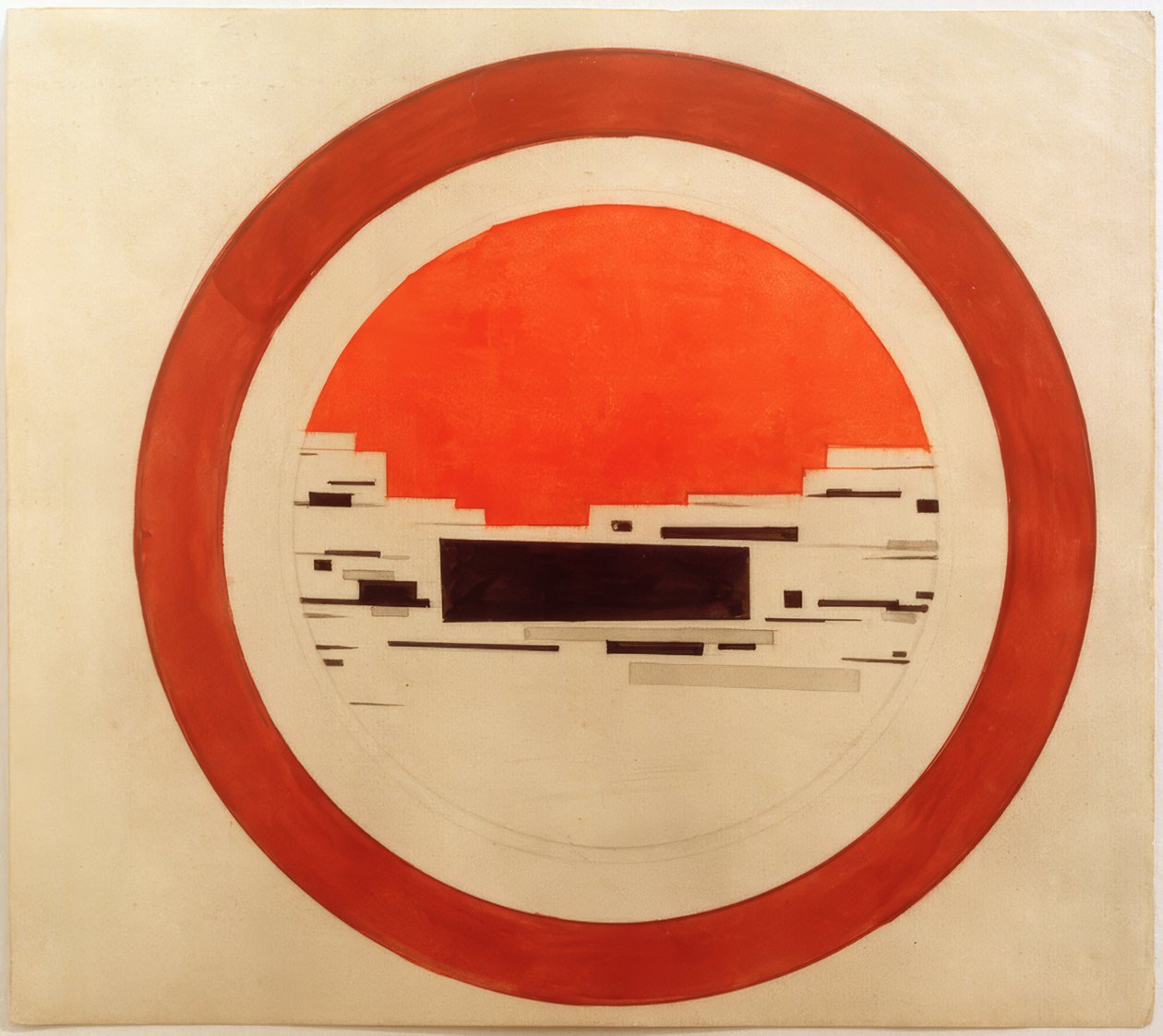 Návrh suprematistického obrazu na porcelán od Ilja Grigorewitsch Tschaschnik