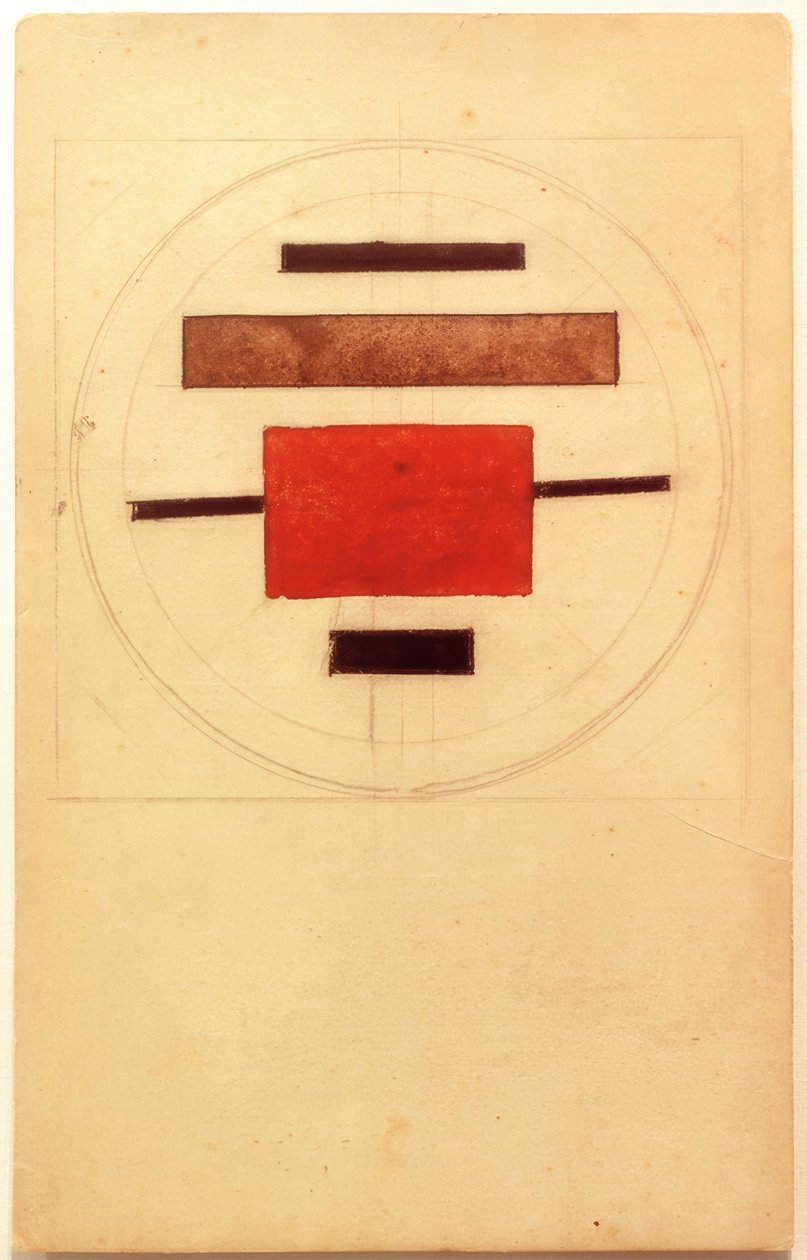 Návrh suprematistického obrazu na porcelán od Ilja Grigorewitsch Tschaschnik