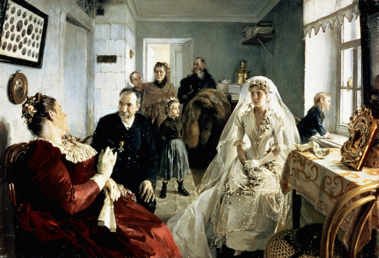 Před svatbou, 80. léta 19. století od Illarion Mikhailovich Pryanishnikov