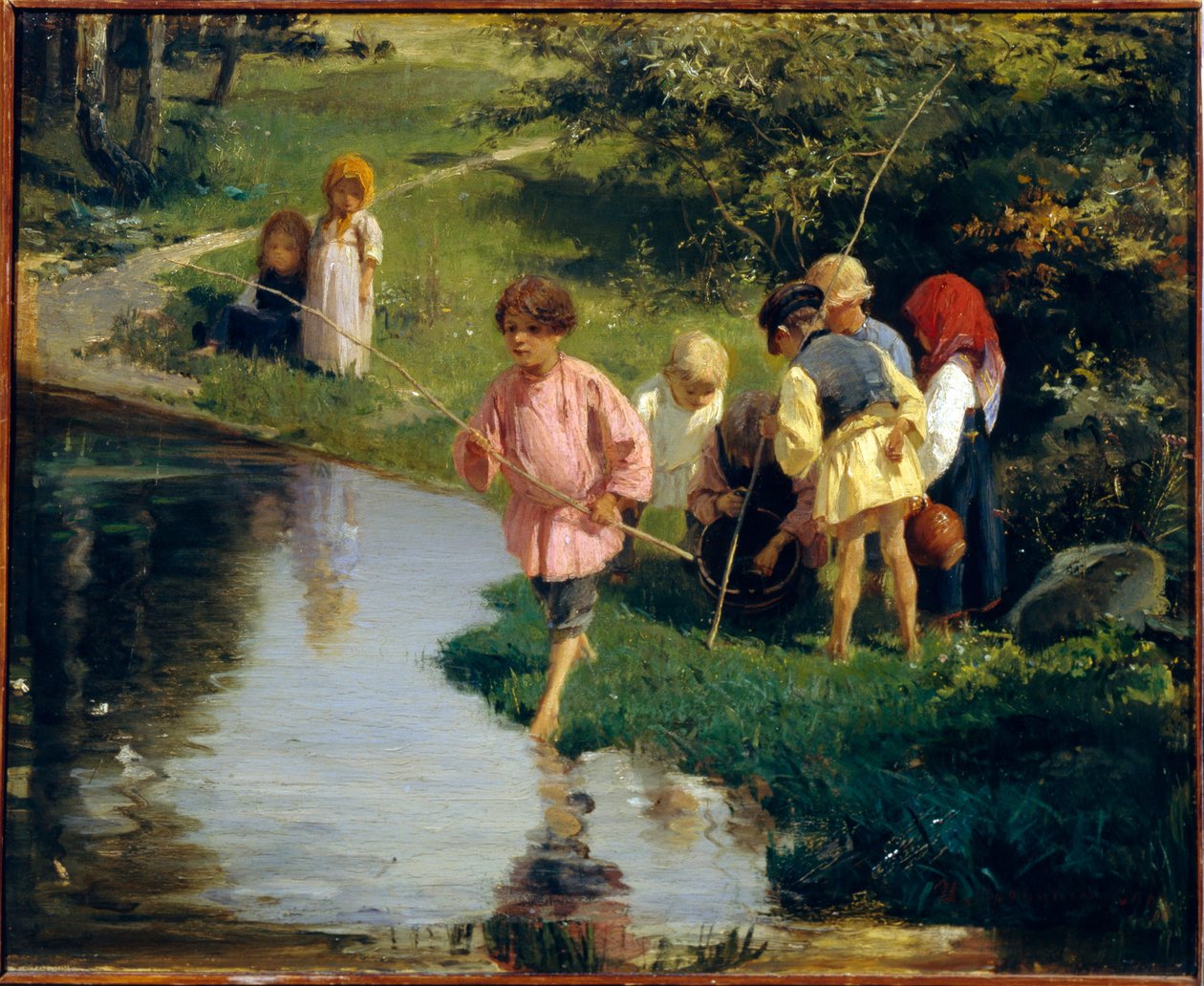 Děti Rybaření od Illarion Mikhailovich Pryanishnikov
