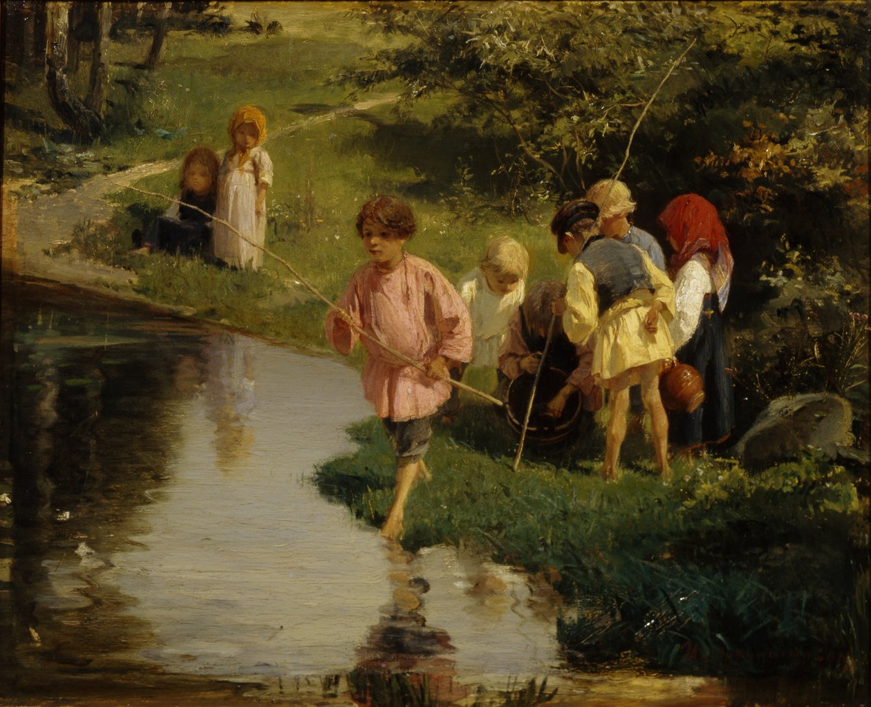 Rybaření dětí, 1882 od Illarion Mikhailovich Pryanishnikov