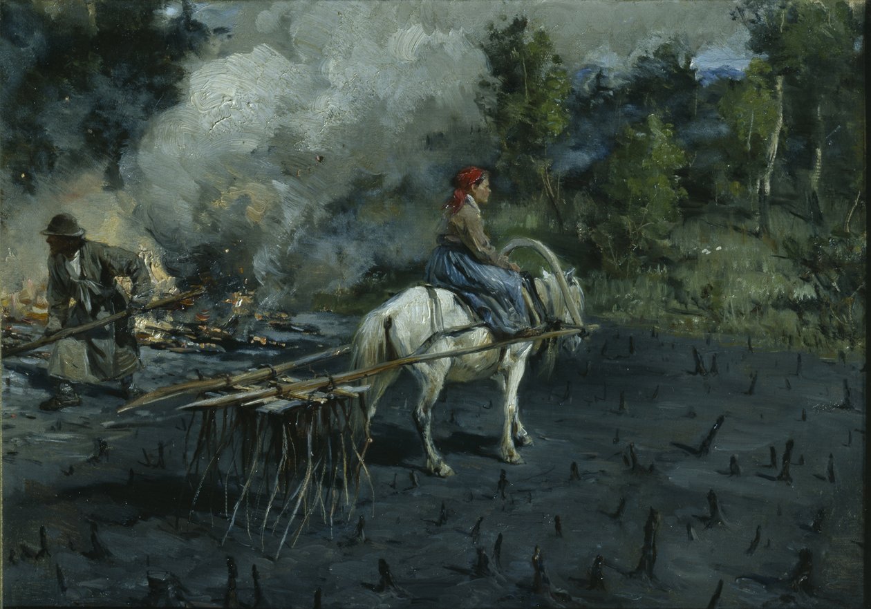 Příprava půdy pro lněná semena v regionu Vologda, 1873 od Illarion Mikhailovich Pryanishnikov
