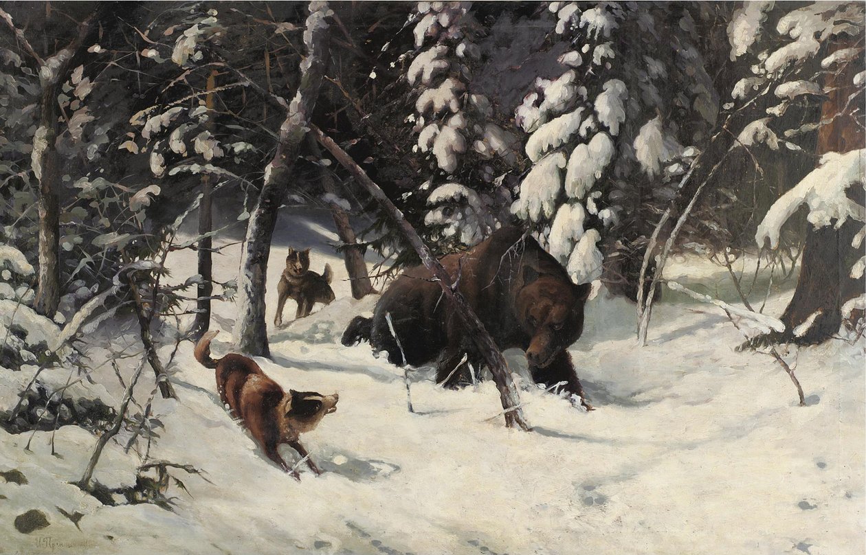 Lov na medvěda od Illarion Mikhailovich Pryanishnikov