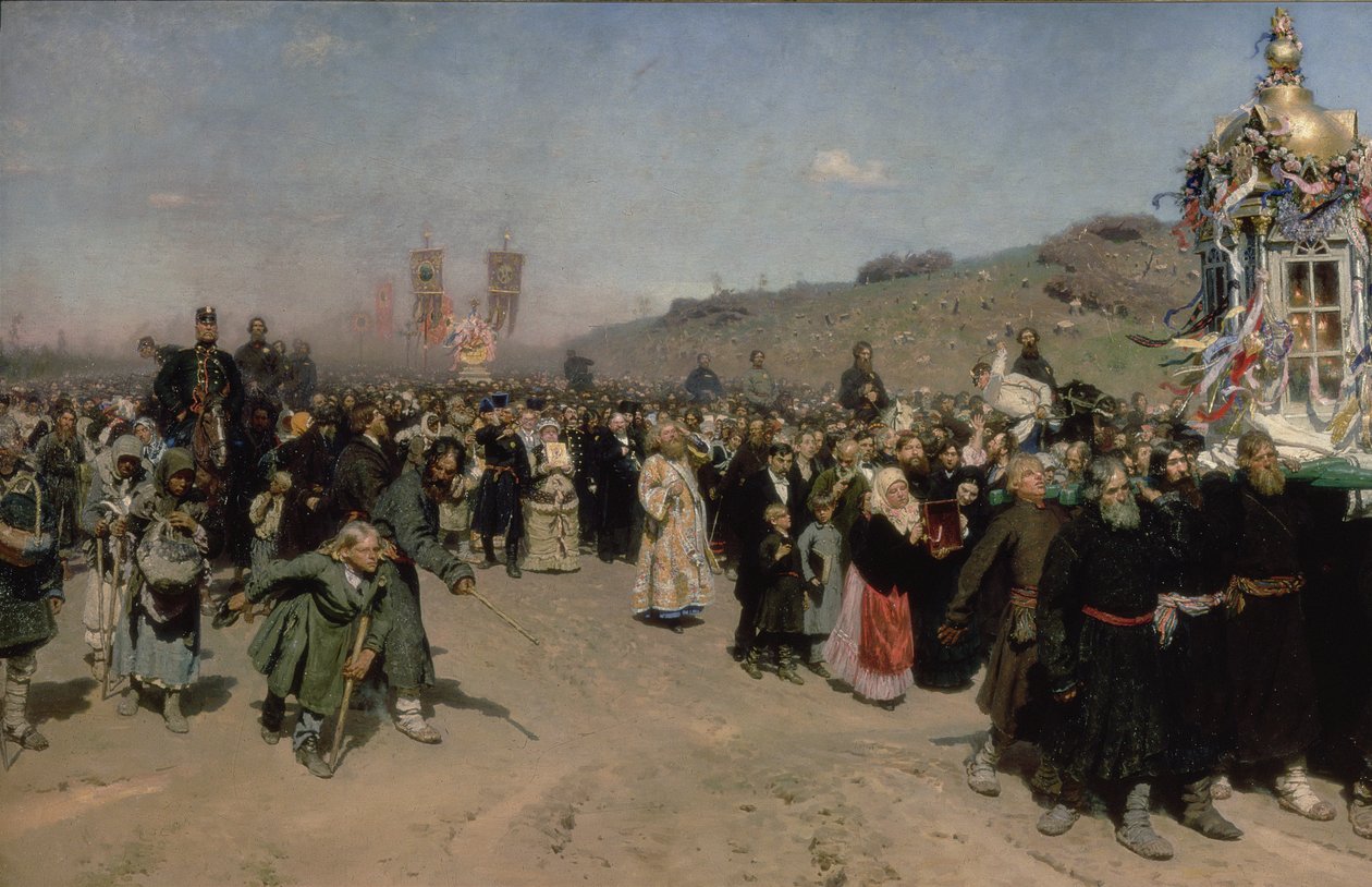 Náboženský průvod v provincii Kursk, 1880-83 od Ilya Efimovich Repin