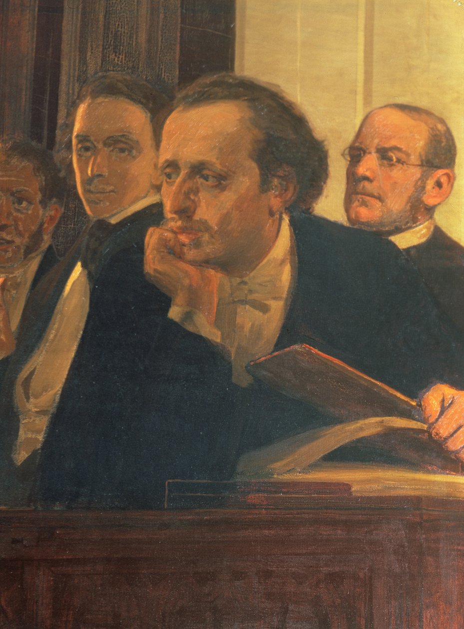 Michal Kleopas Oginski (1765-1833), Frederic Chopin (1810-49) a Stanislaw Moniuszko (1819-72), ze Slovanských skladatelů, 90. léta 19. století (detail) od Ilya Efimovich Repin